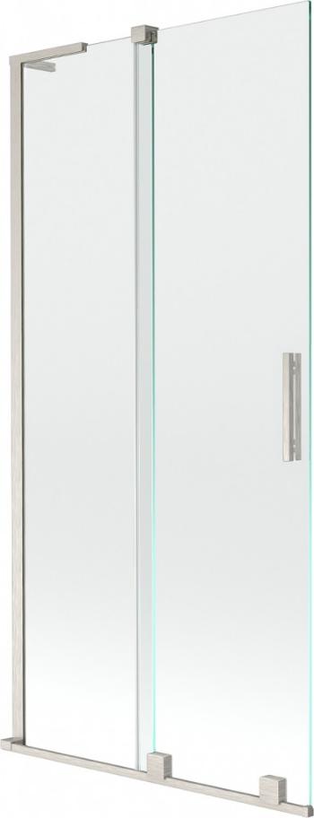 MEXEN/S - Velar L dvojkrídlová posuvná vaňová zástena 95 x 150, transparent, nikel kartáčovaný 896-095-003-01-97
