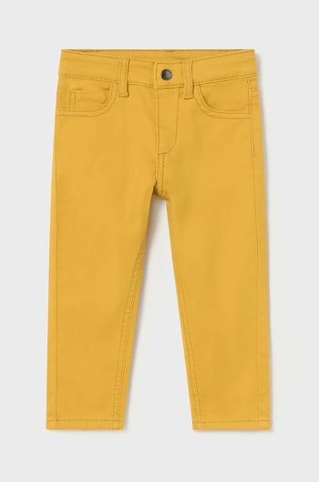 Detské bavlnené nohavice Mayoral slim fit basic žltá farba, jednofarebné, 563