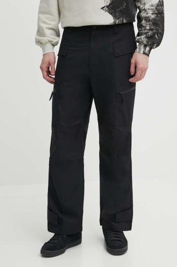 Bavlnené nohavice A-COLD-WALL* Static Zip Pant čierna farba, strih cargo, ACWMB278C