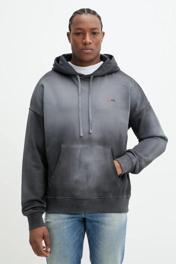 Bavlnená mikina Diesel S-ROB-HOOD-R2 SWEAT-SHIRT pánska, šedá farba, s kapucňou, jednofarebná, A17649.0PKAM