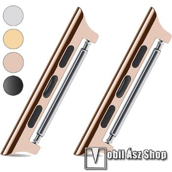 Okosóra fém csatlakozó - 1 pár (2db), 22mm-es szíjakkal kompatibilis - ROSE GOLD - Apple Watch Series 1/2/3 42mm / 4/5/6/SE 44mm / 7/8 45mm / 10 46mm / Ultra / Ultra 2 49mm