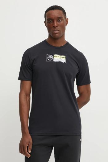Tričko Under Armour pánske, čierna farba, s potlačou, 1390187