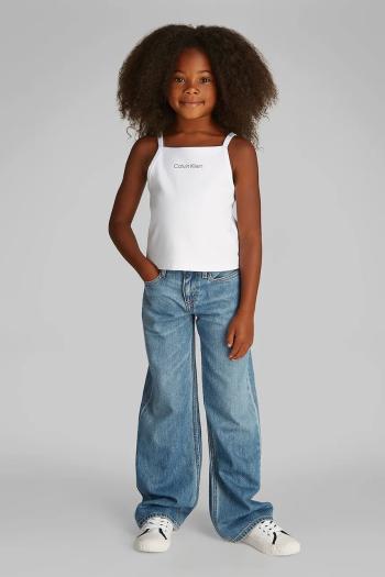 Detský bavlnený top Calvin Klein Jeans biela farba, IG0IG02868