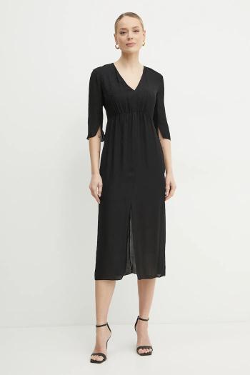 Šaty Armani Exchange čierna farba, midi, áčkový strih, XW000147 AF10842