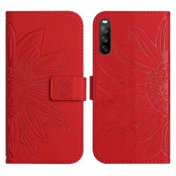 ART SUNFLOWER Peňaženkové puzdro s remienkom Sony Xperia 10 IV 5G červený