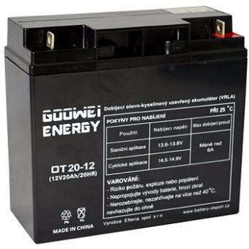 GOOWEI ENERGY Bezúdržbový olovený akumulátor OT20-12, 12 V, 20 Ah