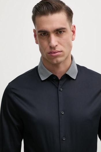 Košeľa Armani Exchange pánska, tmavomodrá farba, slim, s klasickým golierom, XM000198 AF10192