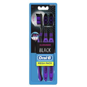 ORAL-B Zubná kefka Allrounder Black Stredná 3 ks