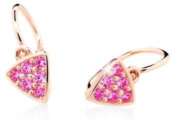 Cutie Jewellery Trblietavé detské náušnice z ružového zlata C2207-10-X-4 fuchsiová