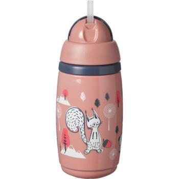 Tommee Tippee Superstar Insulated Straw Pink hrnček s rúrkou pre deti 12m+ 266 ml