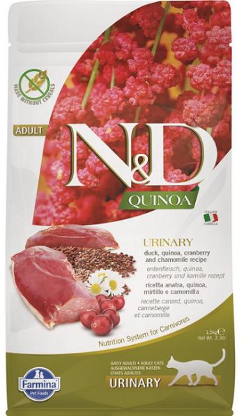 Farmina N&D cat QUINOA (GF) adult, urinary, duck & coconut granule pre mačky 1,5kg