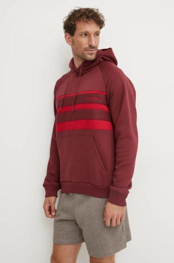 Mikina adidas Originals pánska, bordová farba, s kapucňou, vzorovaná, IX9605