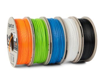 Spectrum 80747 3D filament, Premium PLA, 1,75mm, 5x250g, mix Polar White, Deep Black, Lion Orange, Pacific Blue, Lime Green