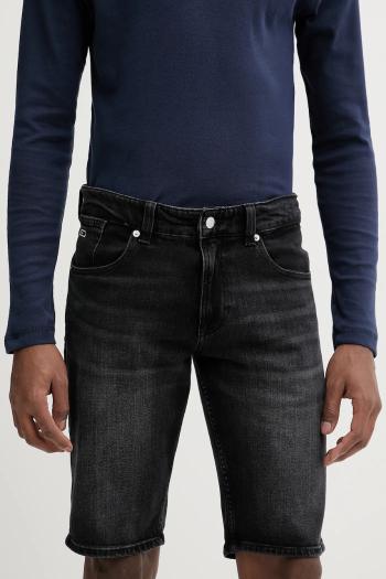 Rifľové krátke nohavice Tommy Jeans čierna farba, DM0DM20945