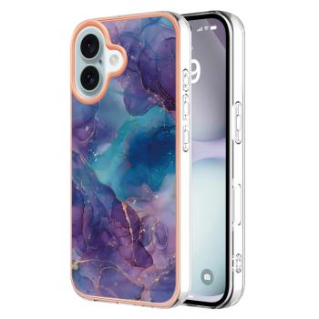 IMD MARBLE Ochranný kryt pre Apple iPhone 16 PURPLE