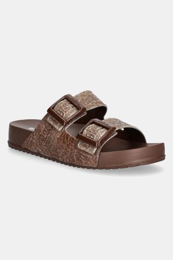 Šľapky Melissa COZY M LOVER SLIDE DENIM dámske, hnedá farba, M 36146