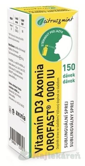 Vitamín D3 Axonia OROFAST 1000 IU, sprej pod jazyk 30ml