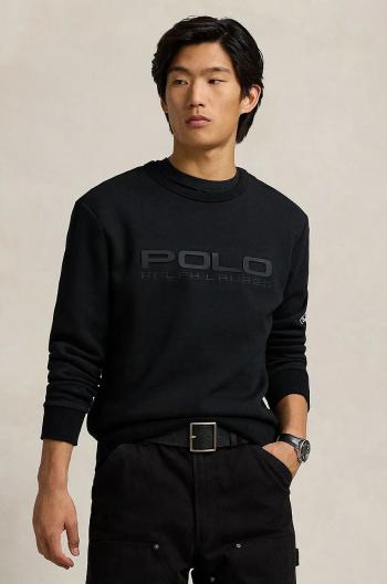 Mikina Polo Ralph Lauren pánska, čierna farba, s potlačou, 710959026