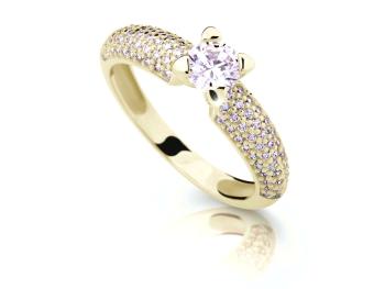 Cutie Jewellery Luxusný prsteň zo žltého zlata so zirkónmi Z6884-2353-10-X-1 55 mm