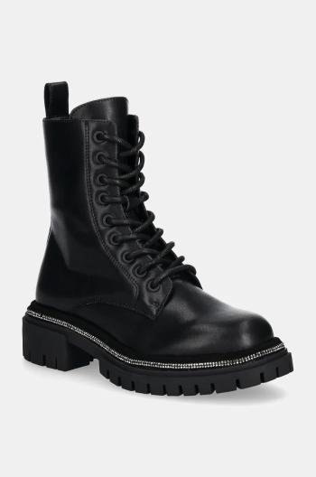 Kožené workery Steve Madden Opt-In dámske, čierna farba, na platforme, SM11003484