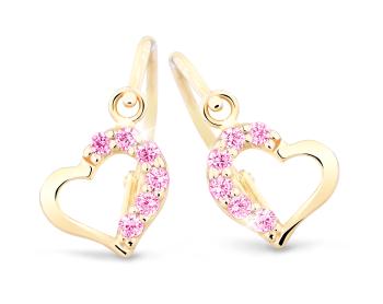 Cutie Jewellery Nežné detské náušnice zo žltého zlata C2757-10-X-1 ružová