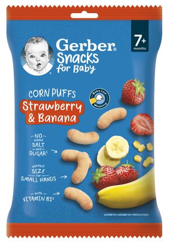 GERBER Snacks kukuričné chrumky jahoda a banán 28 g