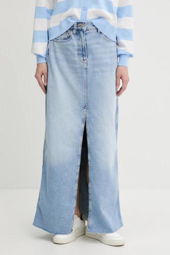 Rifľová sukňa Tommy Jeans maxi, rovný strih, DW0DW20581