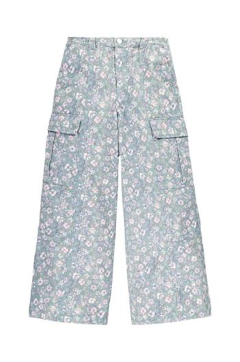 Detské bavlnené nohavice Levi's TWILL '94 BAGGY WIDE LEG tyrkysová farba, vzorované, 3EL019