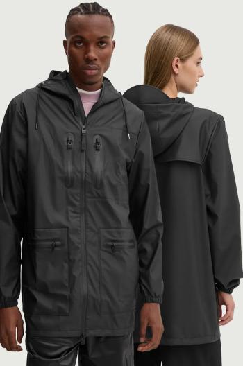 Bunda Rains Cargo Long Jacket W3 čierna farba, prechodná, 12060-01