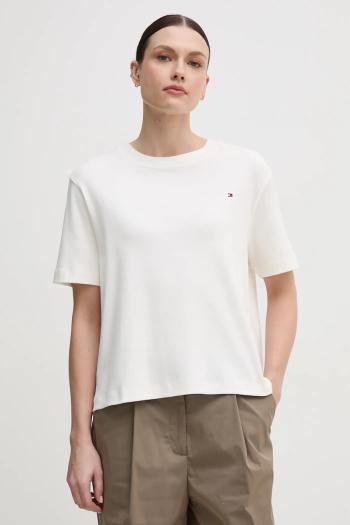Bavlnené tričko Tommy Hilfiger dámske, biela farba, WW0WW46158