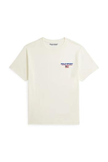 Detské bavlnené tričko Polo Ralph Lauren béžová farba, s nášivkou, 323964552005