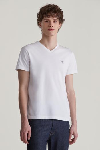 PÓLÓ GANT SLIM SHIELD V-NECK T-SHIRT WHITE