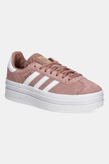 Detské semišové tenisky adidas Originals GAZELLE BOLD oranžová farba, JQ7406