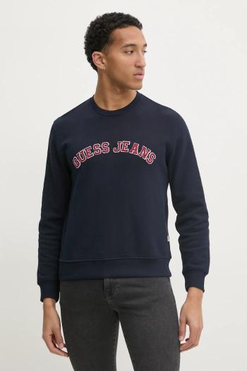 Mikina Guess Jeans pánska, tmavomodrá farba, s nášivkou, M5RQ41 KCPR1