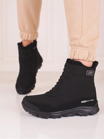 Trendy snehové topánky čierne ženy bez podpätku