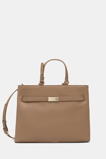 Kabelka Tommy Hilfiger béžová farba, AW0AW17211
