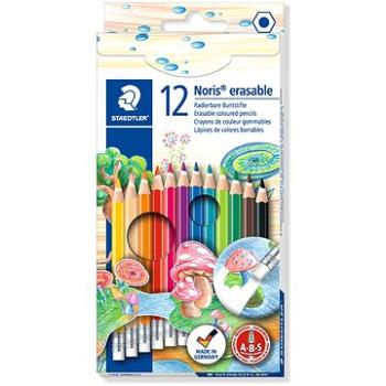 STAEDTLER „Noris Club“ Farebné pastelky s gumou, 12 farieb, šesťhranné (4007817144312)