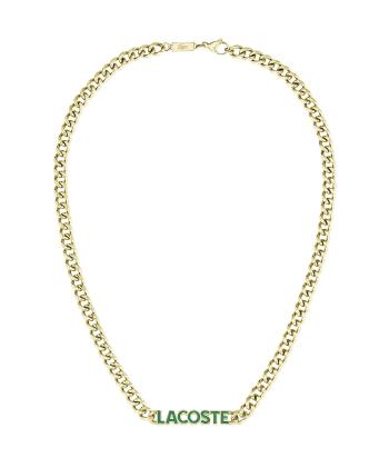 Lacoste Výrazný pozlátený náhrdelník z ocele Script 2040475