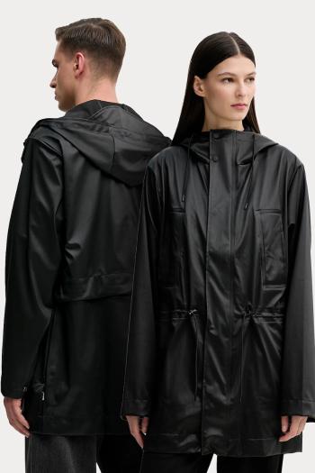 Bunda Rains Bold Long Jacket W3 čierna farba, prechodná, 12110