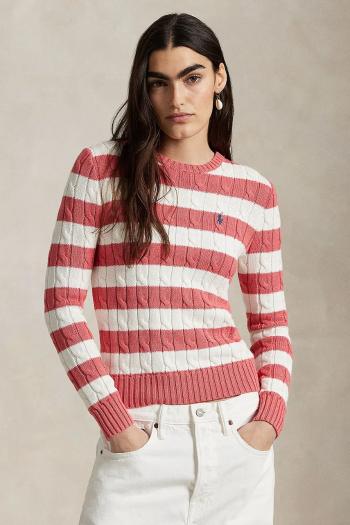 Bavlnený sveter Polo Ralph Lauren dámsky, červená farba, 211965754