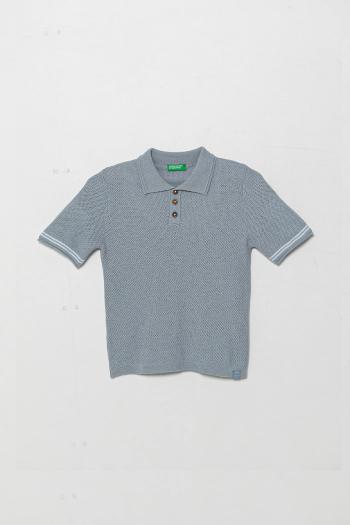 Detské polo tričko s prímesou ľanu United Colors of Benetton jednofarebné, 104NH3001