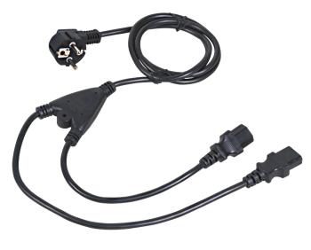 Kabel C-TECH CB-PWRC13-18-Y síťový  1,8m 220/230V napájecí, rozdvojka Y, VDE