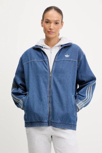 Rifľová bunda adidas Originals Denim Os TT prechodná, oversize, JY2896