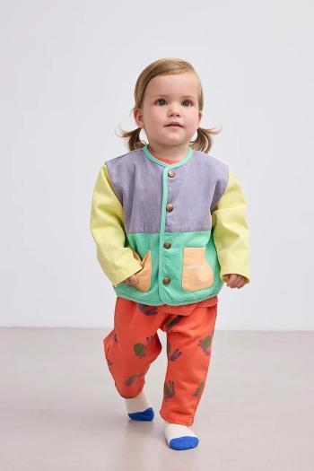 Bavlnená detská bundička Bobo Choses zelená farba, 125AB092