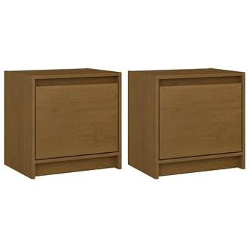 SHUMEE Nočné stolíky 2 ks medovo hnedé 40 × 30,5 × 40 cm masívna borovica, 808120