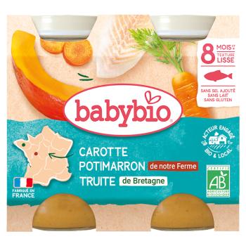 BABYBIO Menu Mrkva a tekvica s pstruhom 2x200 g