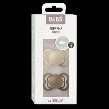 BIBS Supreme Symetrické Cumlíky z prírodného kaučuku - veľkosť 1, Vanilla/Dark Oak 2 ks