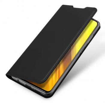 DUX DUCIS Skin Pro knižkové kožené puzdro na Xiaomi Poco M3 / Redmi 9T, čierne