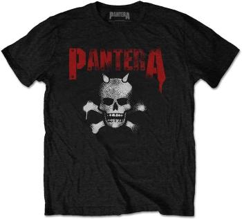 Pantera Tričko Horned Skull Stencil Unisex Black S