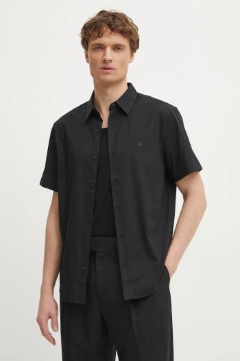 Košeľa Calvin Klein pánska, čierna farba, regular, s klasickým golierom, LV04LB125G